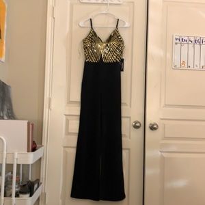 Super cute black and gold jumpsuit
